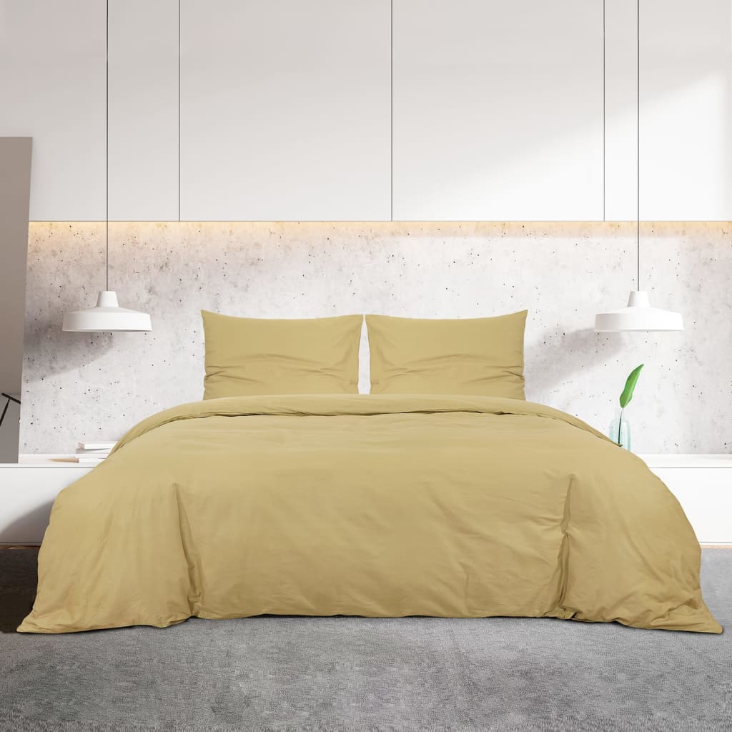 Σετ Παπλωματοθήκη vidaXL Taupe 135x200 εκ. Βαμβακερό