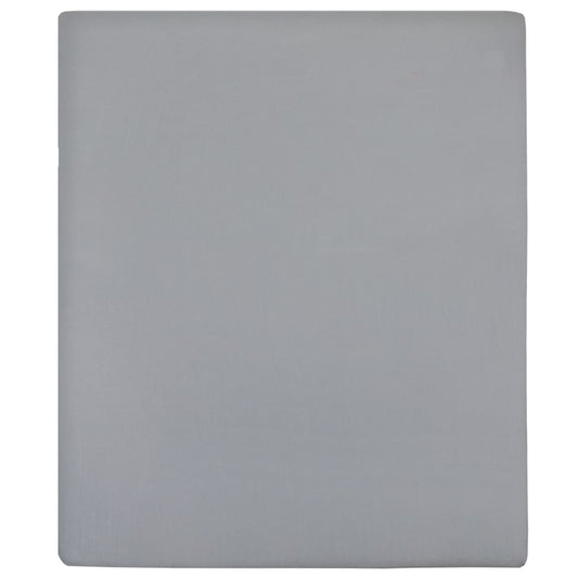 vidaXL Σεντόνι με Λάστιχο Γκρι 160x200 εκ. Βαμβακερό Ζέρσεϊ