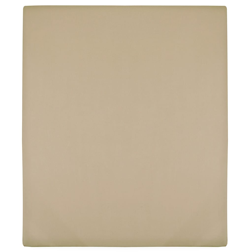 vidaXL Σεντόνι με Λάστιχο Taupe 100x200 εκ. Βαμβακερό Ζέρσεϊ