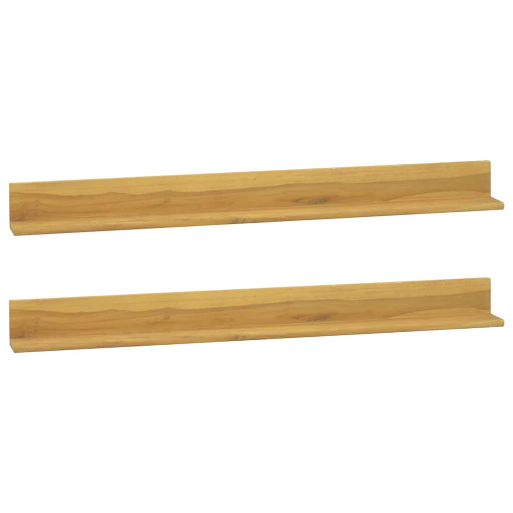 vidaXL Ράφια Τοίχου 2 τεμ. 110 x 10 x 10 εκ. από Μασίφ Ξύλο Teak