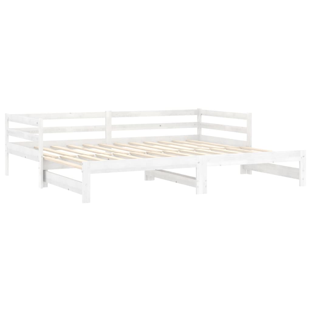 vidaXL Καναπές Κρεβάτι Συρόμενος Λευκός 2x(90x200) εκ. Ξύλο Πεύκου