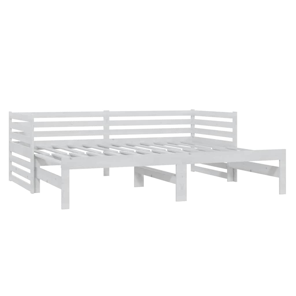 vidaXL Καναπές Κρεβάτι Συρόμενος Λευκός 2x(90x200) εκ. Ξύλο Πεύκου