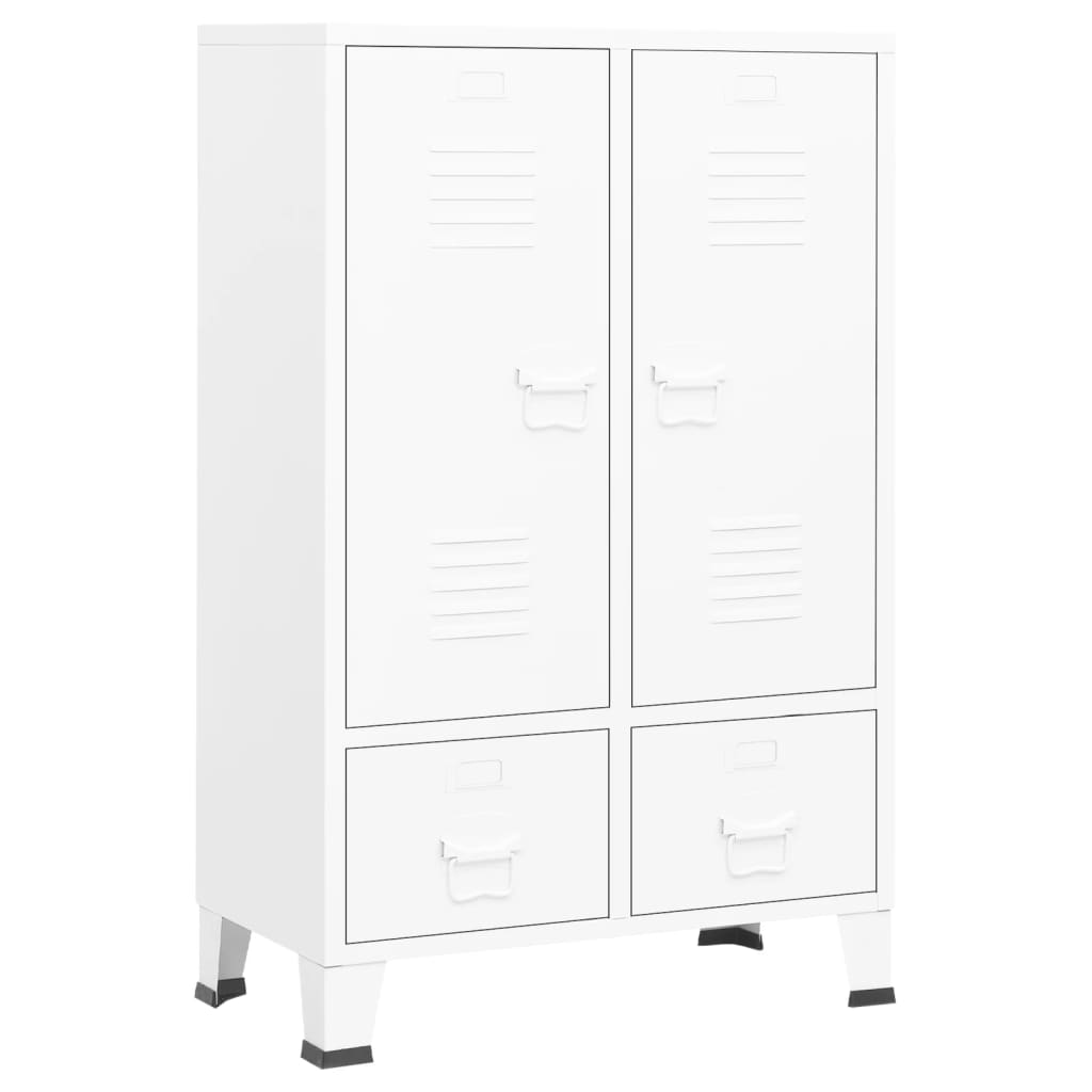 vidaXL Ντουλάπα Βιομηχανική Λευκή 67 x 35 x 107 εκ. Ατσάλινη