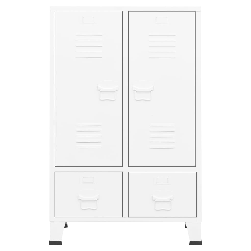 vidaXL Ντουλάπα Βιομηχανική Λευκή 67 x 35 x 107 εκ. Ατσάλινη