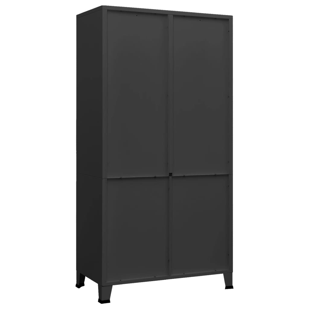 vidaXL Ντουλάπα Βιομηχανική Μαύρη 90 x 50 x 180 εκ. Μεταλλική