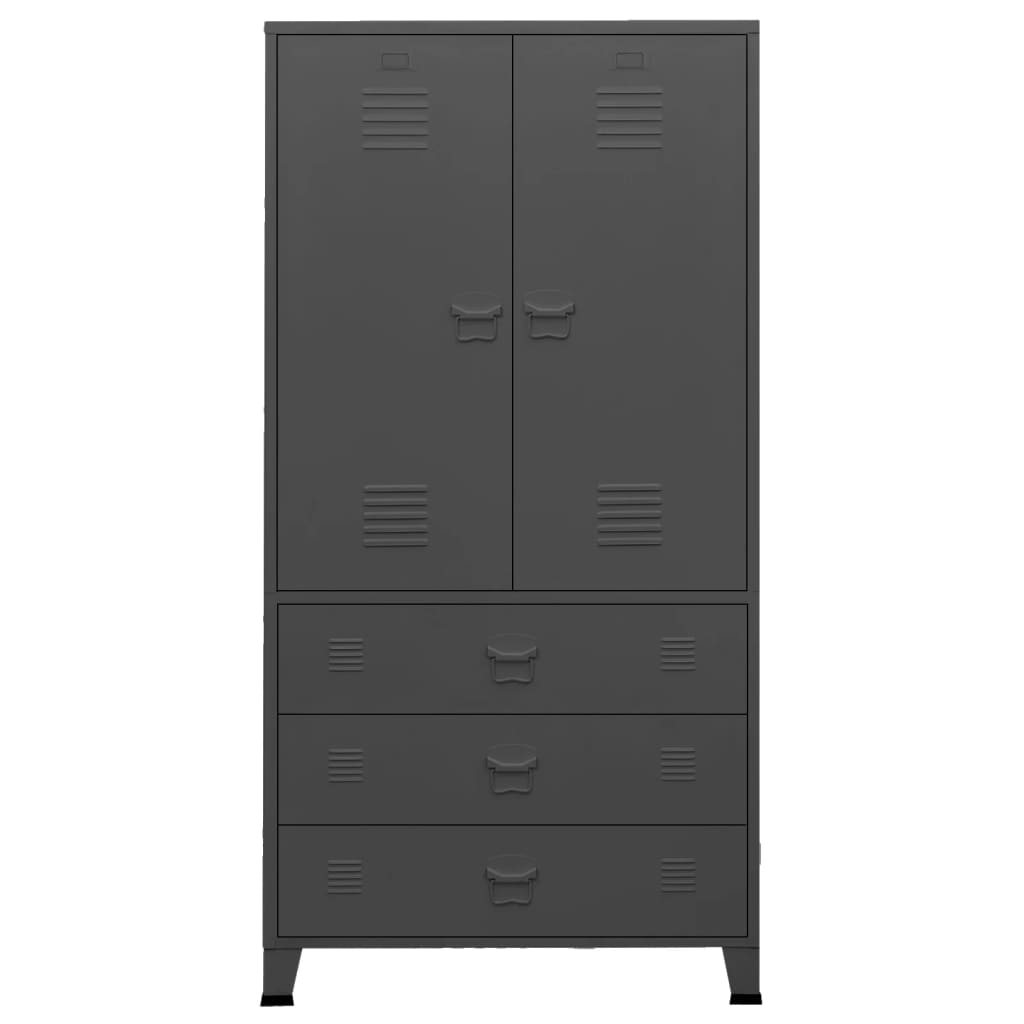 vidaXL Ντουλάπα Βιομηχανική Ανθρακί 90 x 50 x 180 εκ. Μεταλλική