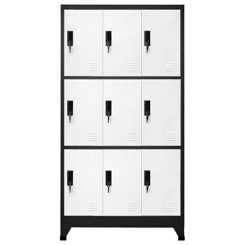 vidaXL Φοριαμός Ανθρακί και Λευκός 90 x 45 x 180 εκ. Ατσάλινος