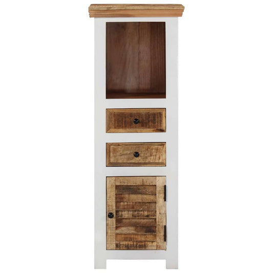 vidaXL Ντουλάπι Καφέ/Λευκό 40x30x110 εκ. Μασίφ Ξύλο Μάνγκο & Ακακίας