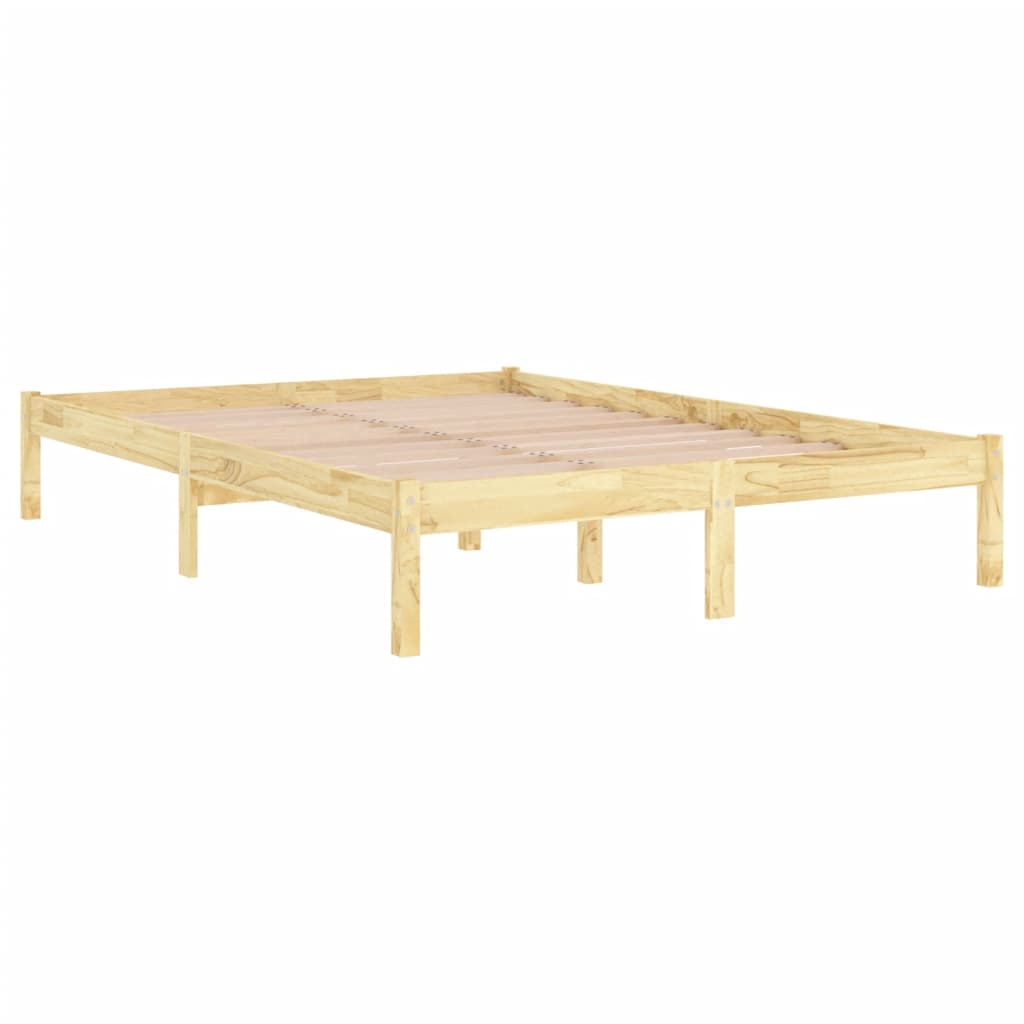 vidaXL Πλαίσιο Κρεβατιού 135 x 190 εκ. από Μασίφ Ξύλο Double