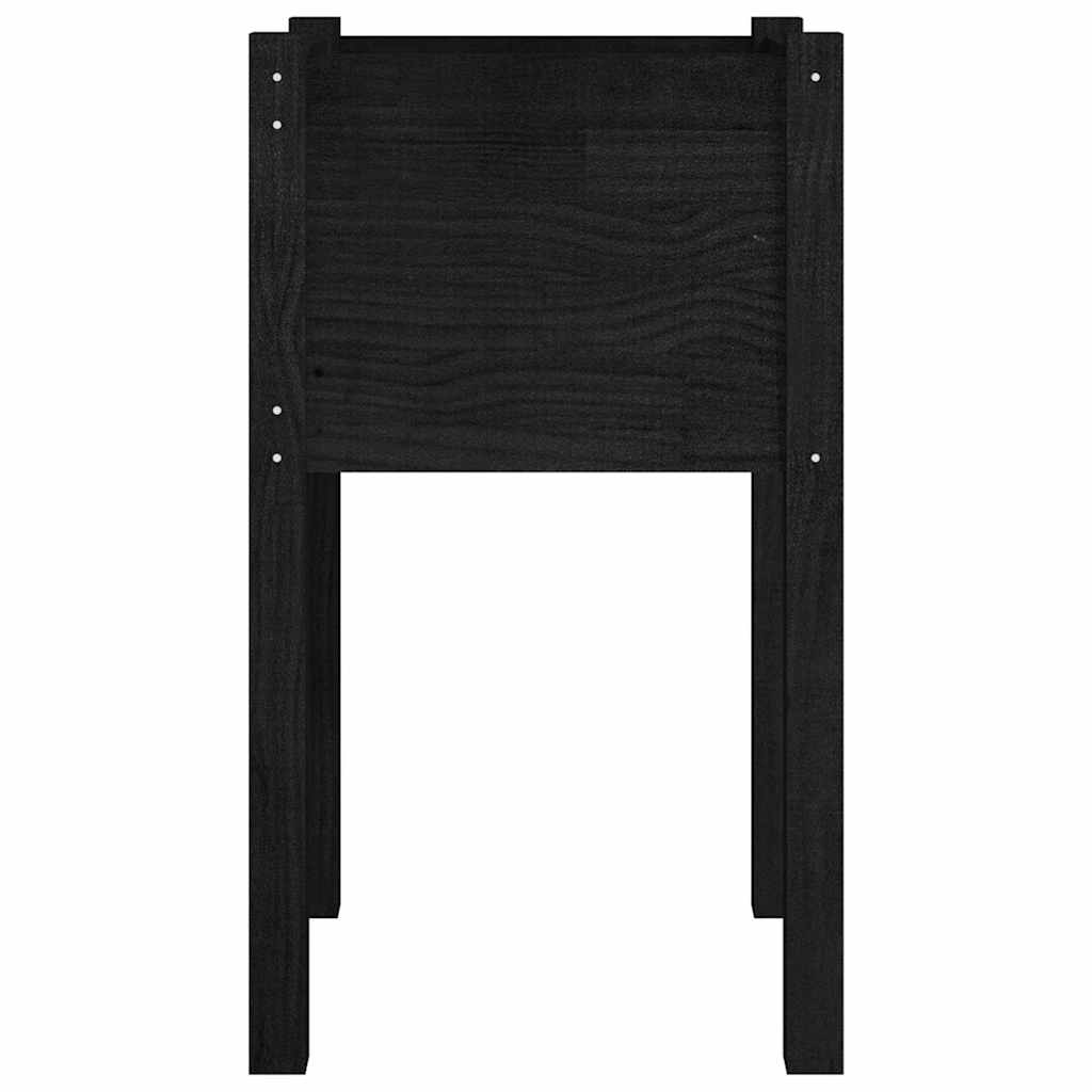 vidaXL Ζαρντινιέρες 2 τεμ. Μαύρες 40 x 40 x 70 εκ. Μασίφ Ξύλο Πεύκου