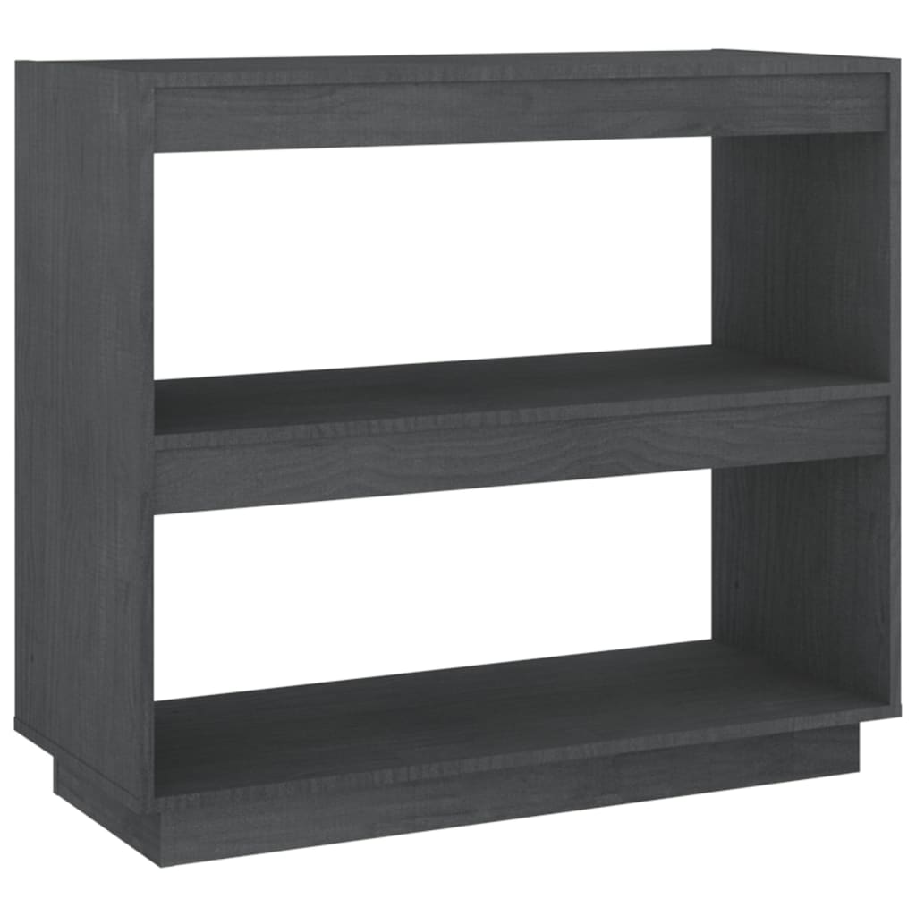 vidaXL Βιβλιοθήκη Γκρι 80 x 35 x 71 εκ. από Μασίφ Ξύλο Πεύκου