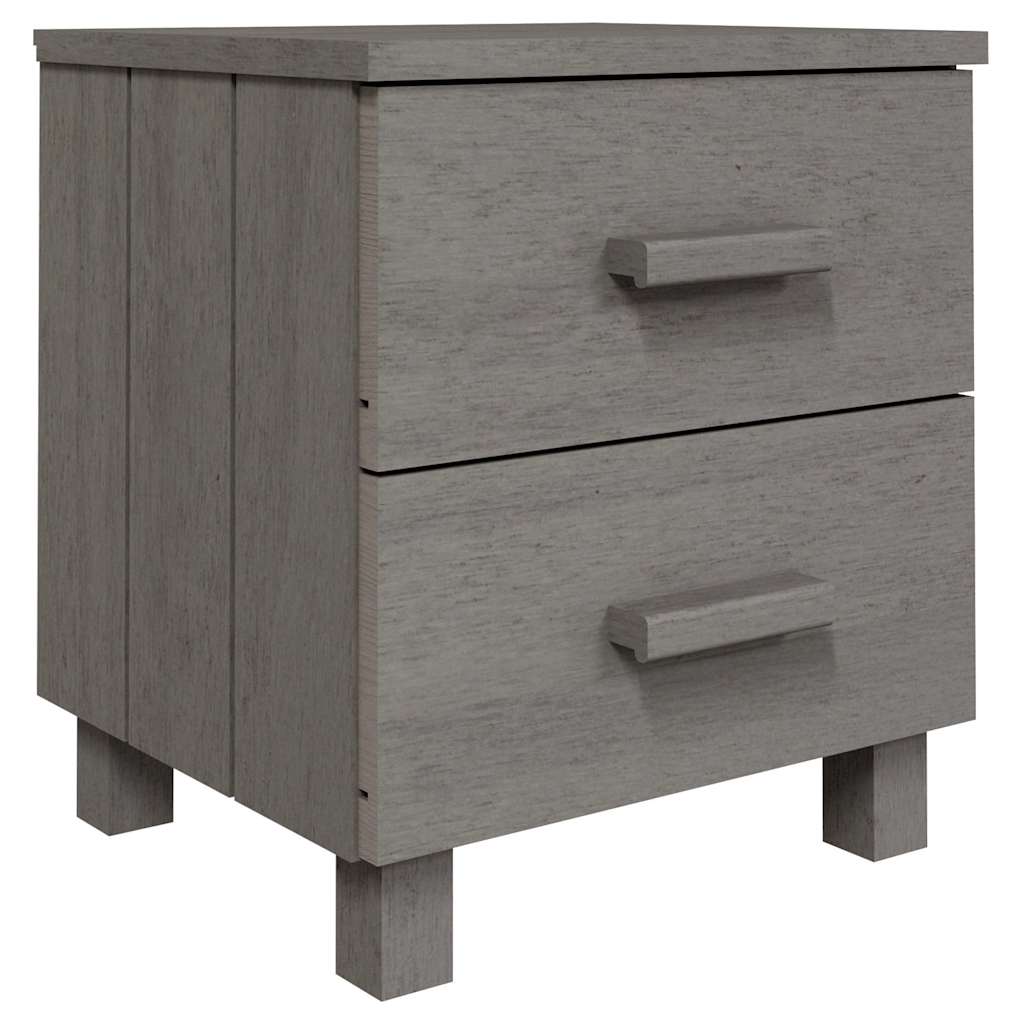 vidaXL Κομοδίνο HAMAR Ανοιχτό Γκρι 40 x 35 x 44,5εκ. Μασίφ Ξύλο Πεύκου
