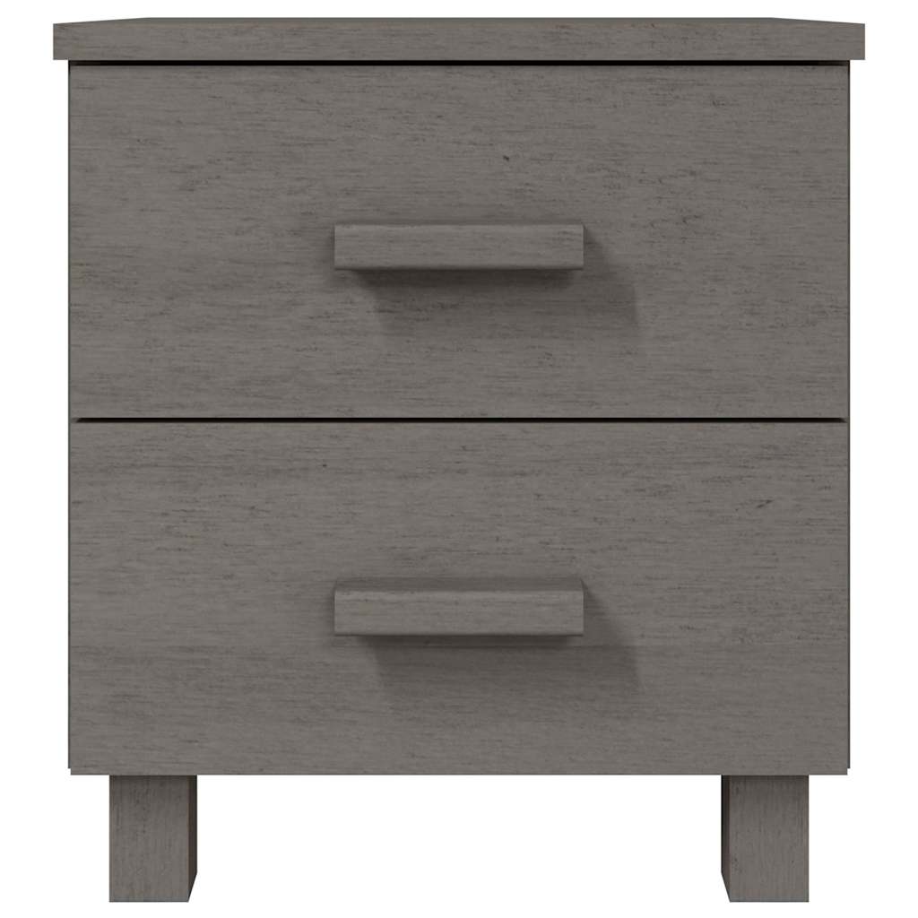 vidaXL Κομοδίνο HAMAR Ανοιχτό Γκρι 40 x 35 x 44,5εκ. Μασίφ Ξύλο Πεύκου