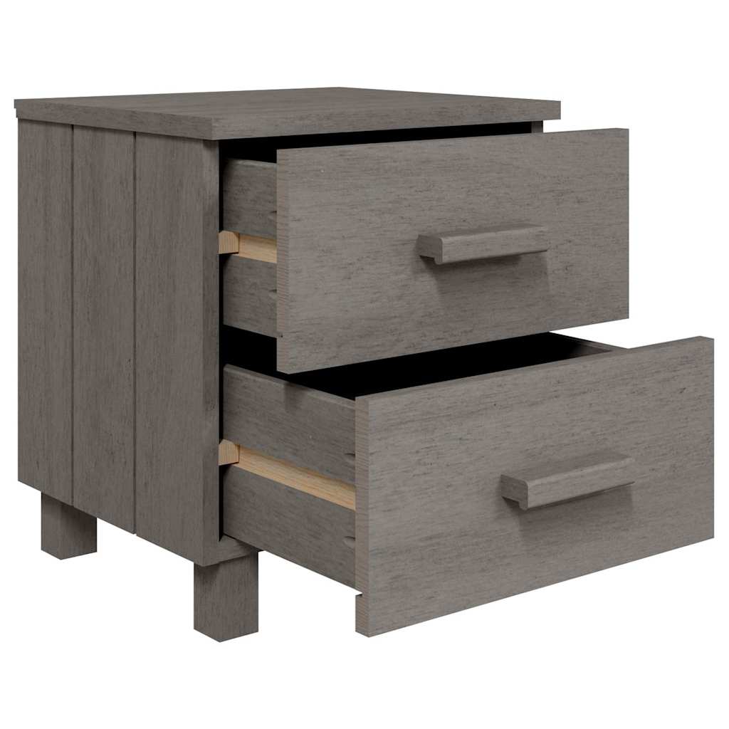 vidaXL Κομοδίνο HAMAR Ανοιχτό Γκρι 40 x 35 x 44,5εκ. Μασίφ Ξύλο Πεύκου