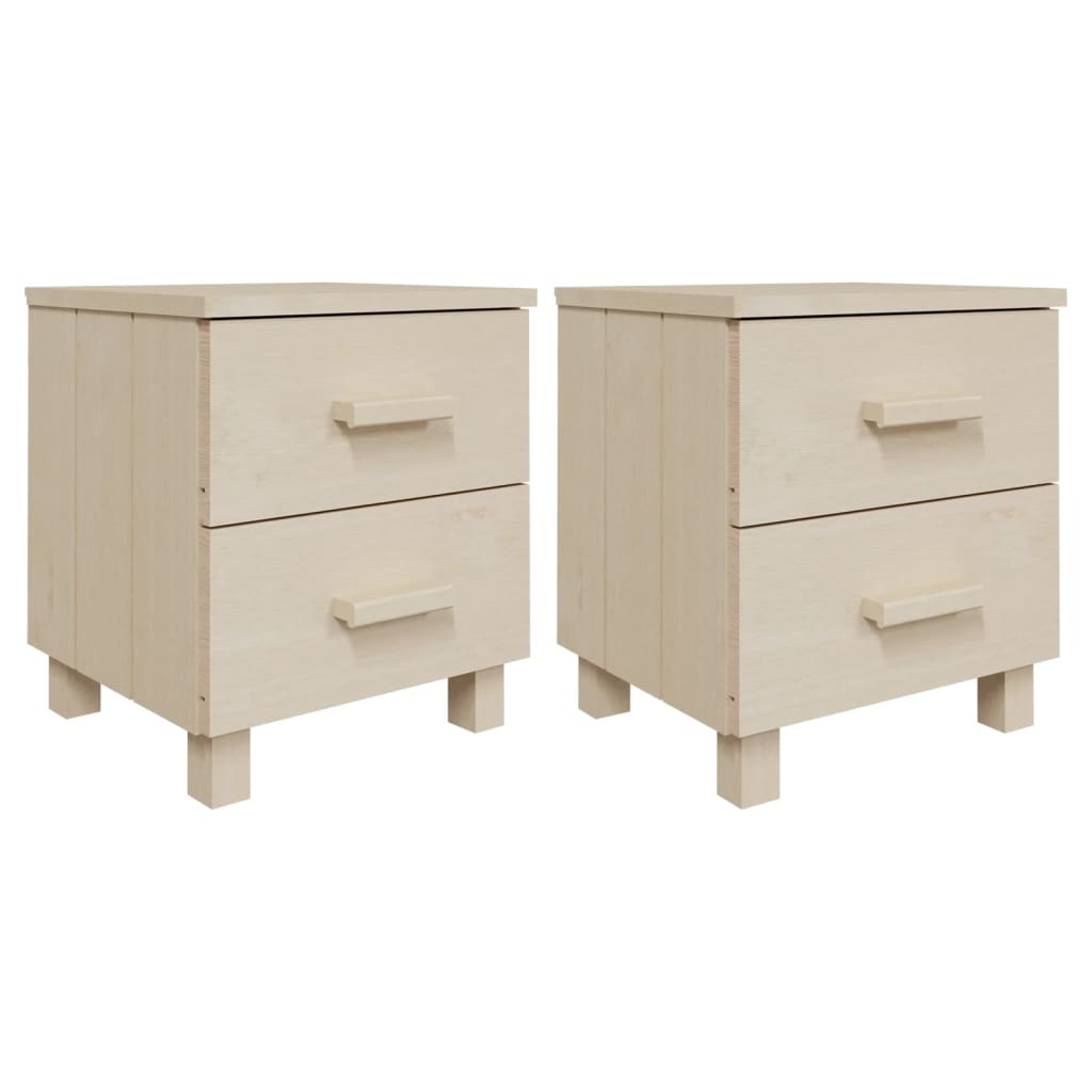 vidaXL Κομοδίνα HAMAR 2 Τεμ. Μελί 40x35x44,5 εκ. Μασίφ Ξύλο Πεύκου