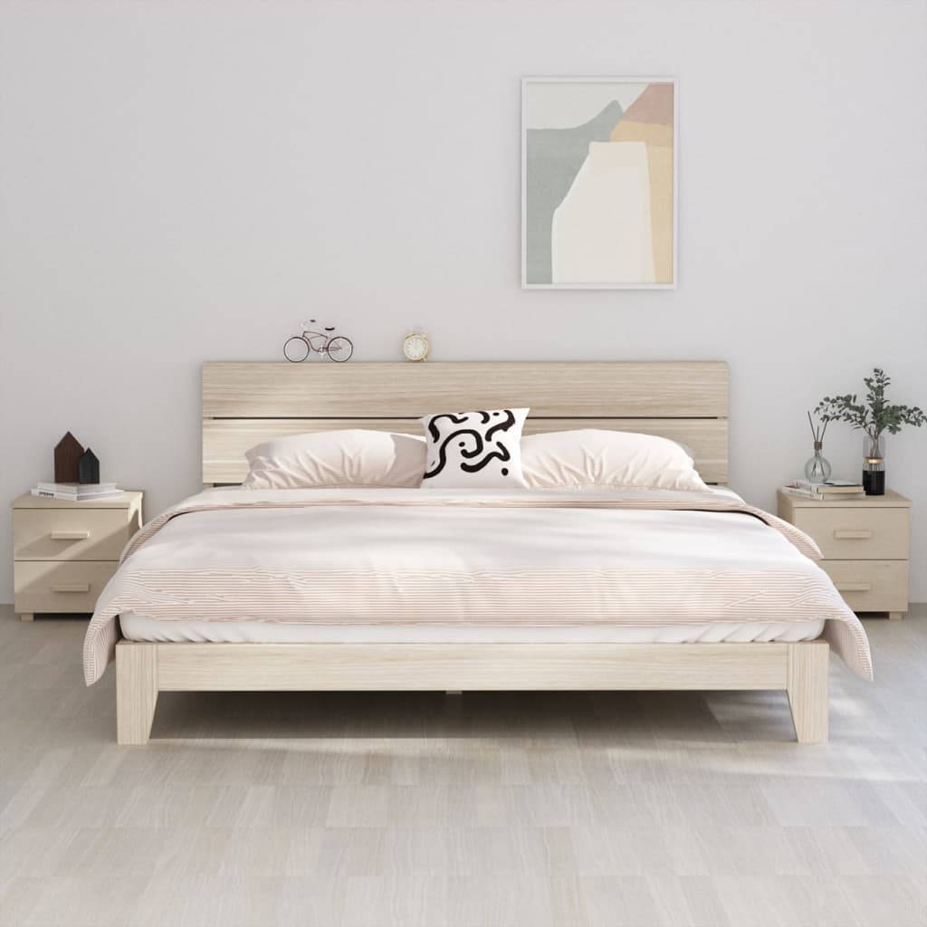 vidaXL Κομοδίνα HAMAR 2 Τεμ. Μελί 40x35x44,5 εκ. Μασίφ Ξύλο Πεύκου