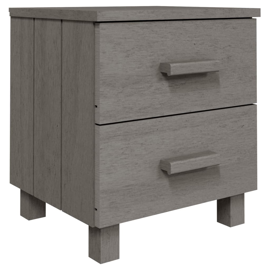 vidaXL Κομοδίνο HAMAR 2 Τεμ. Αν. Γκρι 40x35x44,5εκ. Μασίφ Ξύλο Πεύκου