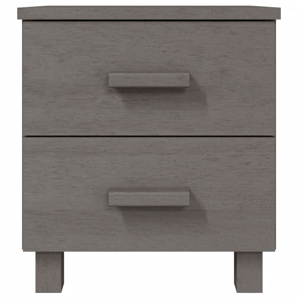 vidaXL Κομοδίνο HAMAR 2 Τεμ. Αν. Γκρι 40x35x44,5εκ. Μασίφ Ξύλο Πεύκου
