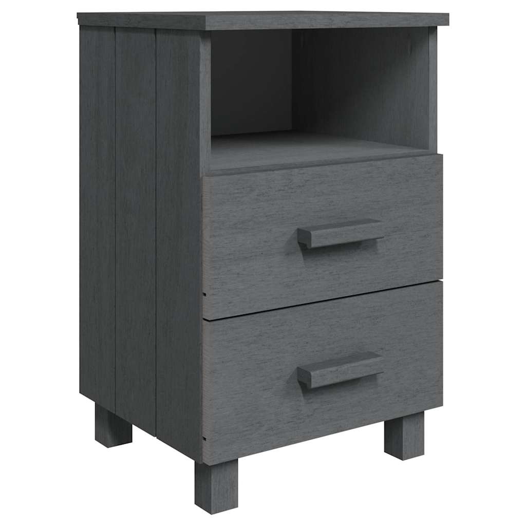 vidaXL Κομοδίνο HAMAR Γκρι 40x35x62 εκ. από Μασίφ Ξύλο Πεύκου