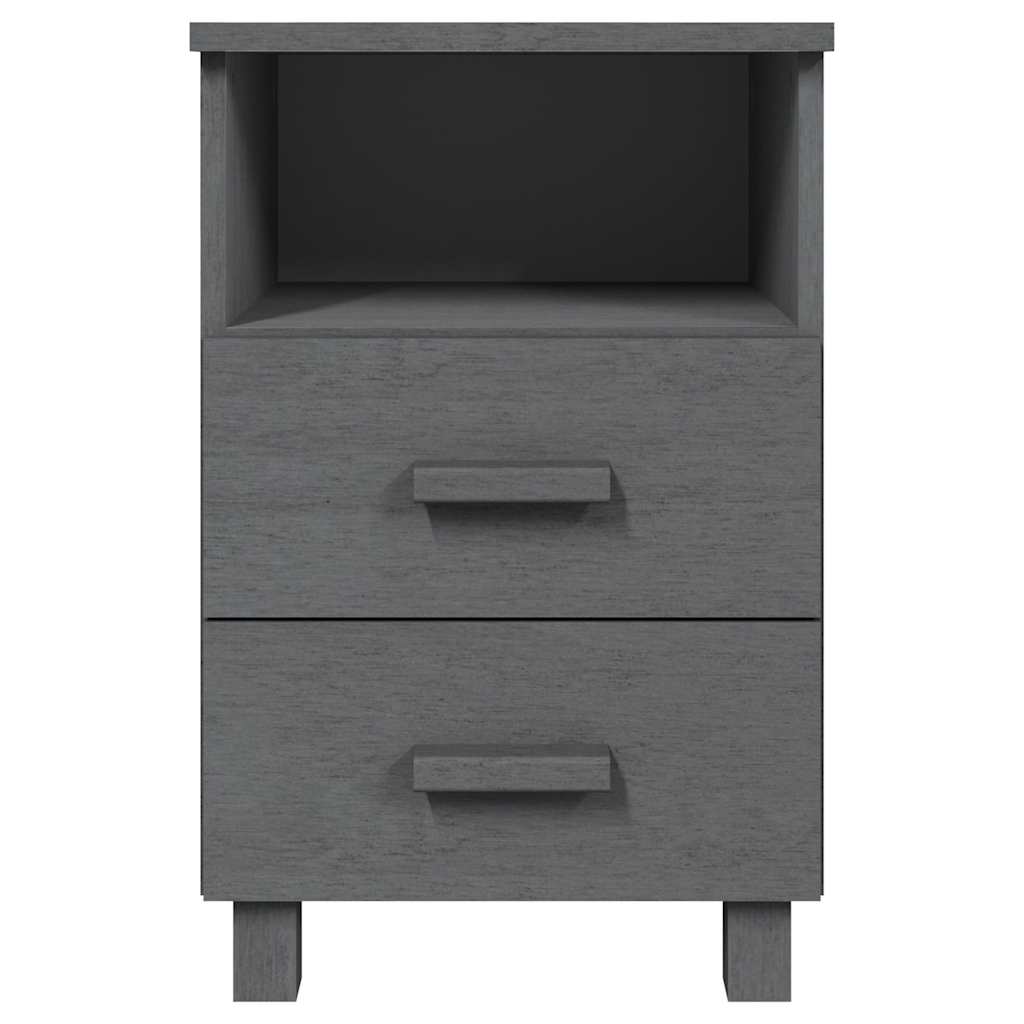 vidaXL Κομοδίνο HAMAR Γκρι 40x35x62 εκ. από Μασίφ Ξύλο Πεύκου