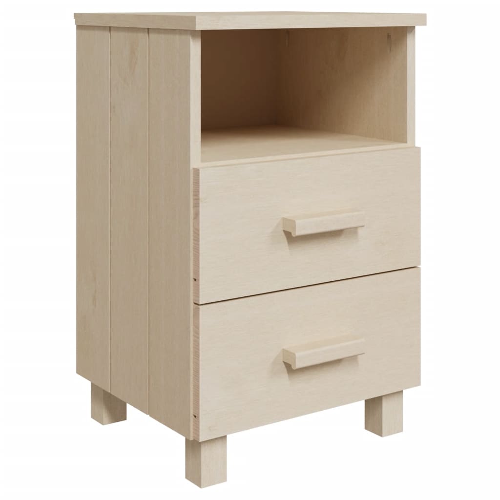 vidaXL Κομοδίνα HAMAR 2 Τεμ. Μελί 40 x 35 x 62 εκ. Μασίφ Ξύλο Πεύκου
