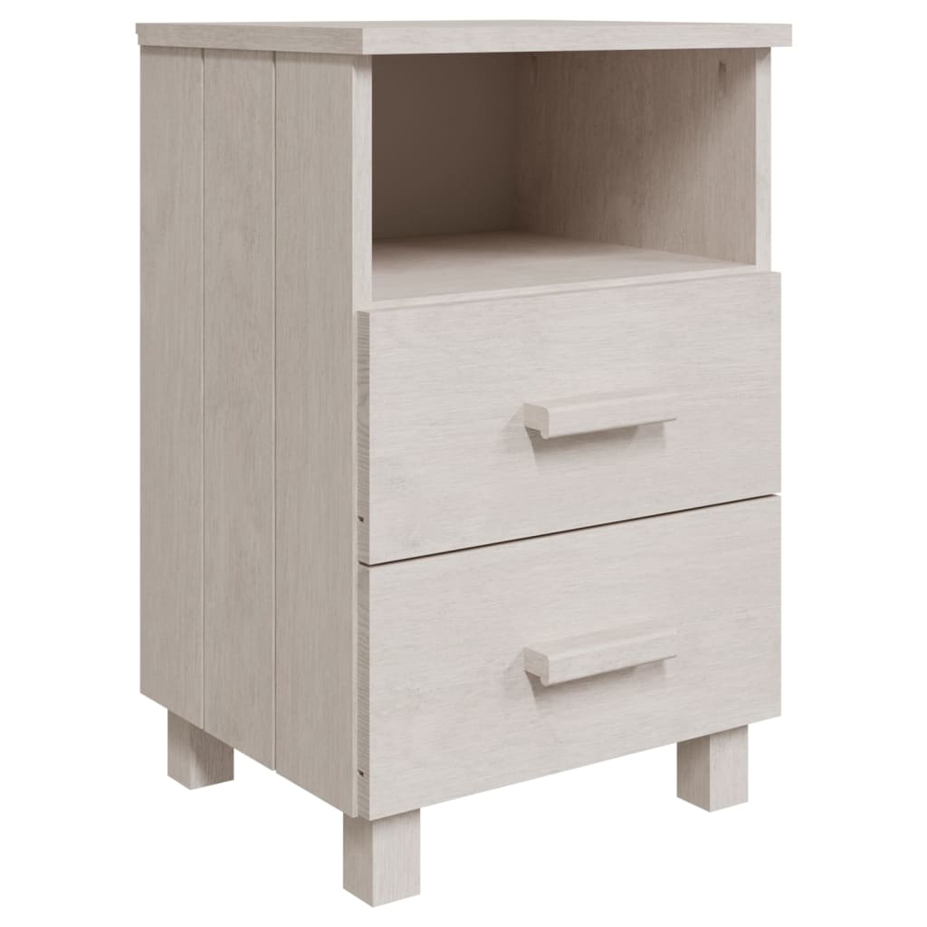 vidaXL Κομοδίνο HAMAR 2 Τεμ. Λευκά 40 x 35 x 62 εκ. Μασίφ Ξύλο Πεύκου