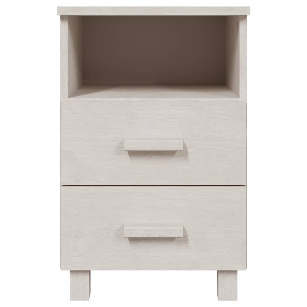 vidaXL Κομοδίνο HAMAR 2 Τεμ. Λευκά 40 x 35 x 62 εκ. Μασίφ Ξύλο Πεύκου