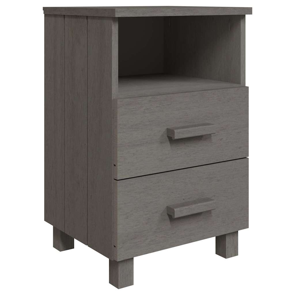 vidaXL Κομοδίνο HAMAR 2 Τεμ. Αν. Γκρι 40x35x62 εκ. Μασίφ Ξύλο Πεύκου