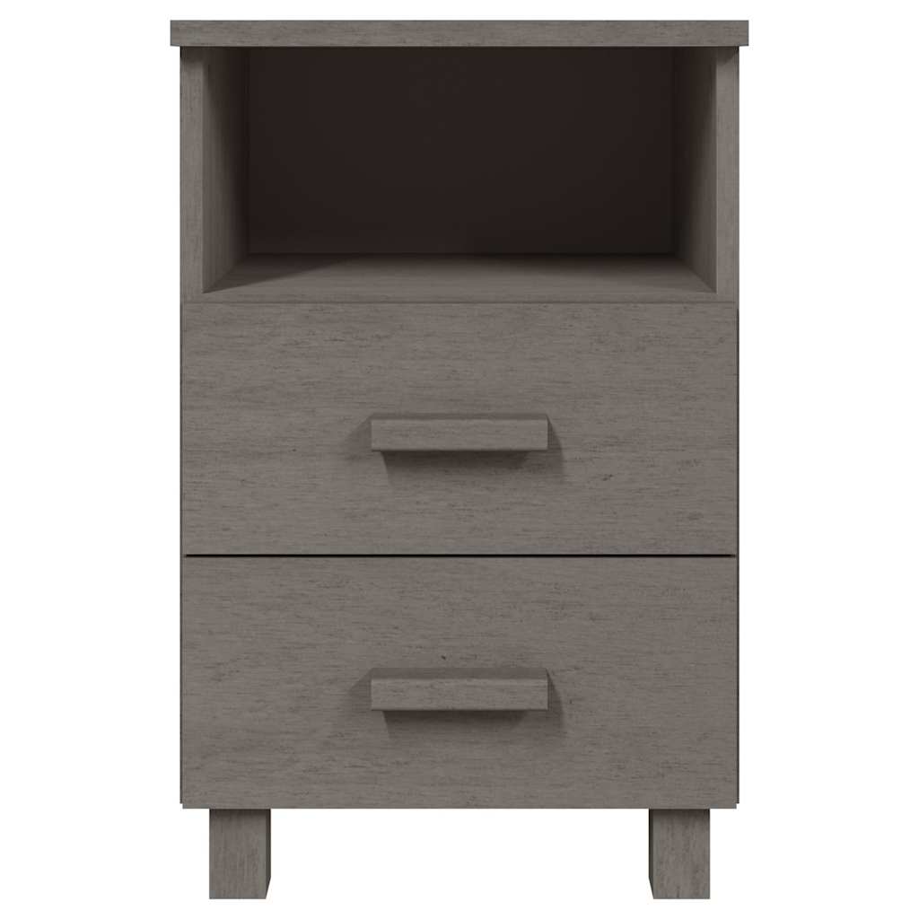 vidaXL Κομοδίνο HAMAR 2 Τεμ. Αν. Γκρι 40x35x62 εκ. Μασίφ Ξύλο Πεύκου