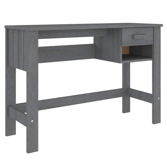 vidaXL Γραφείο HAMAR Σκ. Γκρι 110 x 40 x 75 εκ. Μασίφ Ξύλο Πεύκου