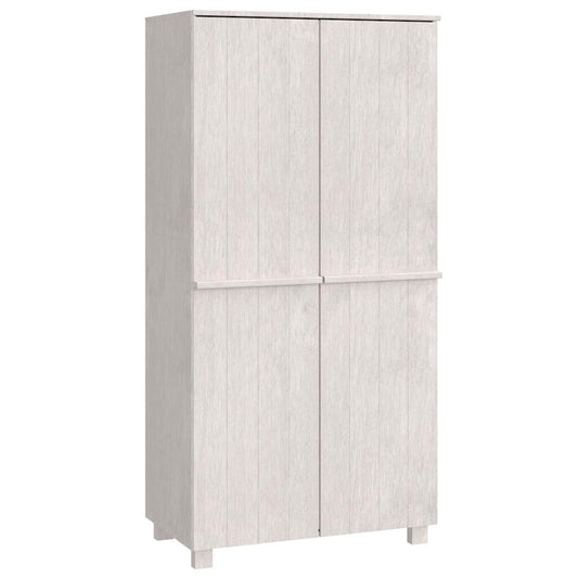 vidaXL Ντουλάπα HAMAR Λευκό 89 x 50 x 180 εκ. από Μασίφ Ξύλο Πεύκου