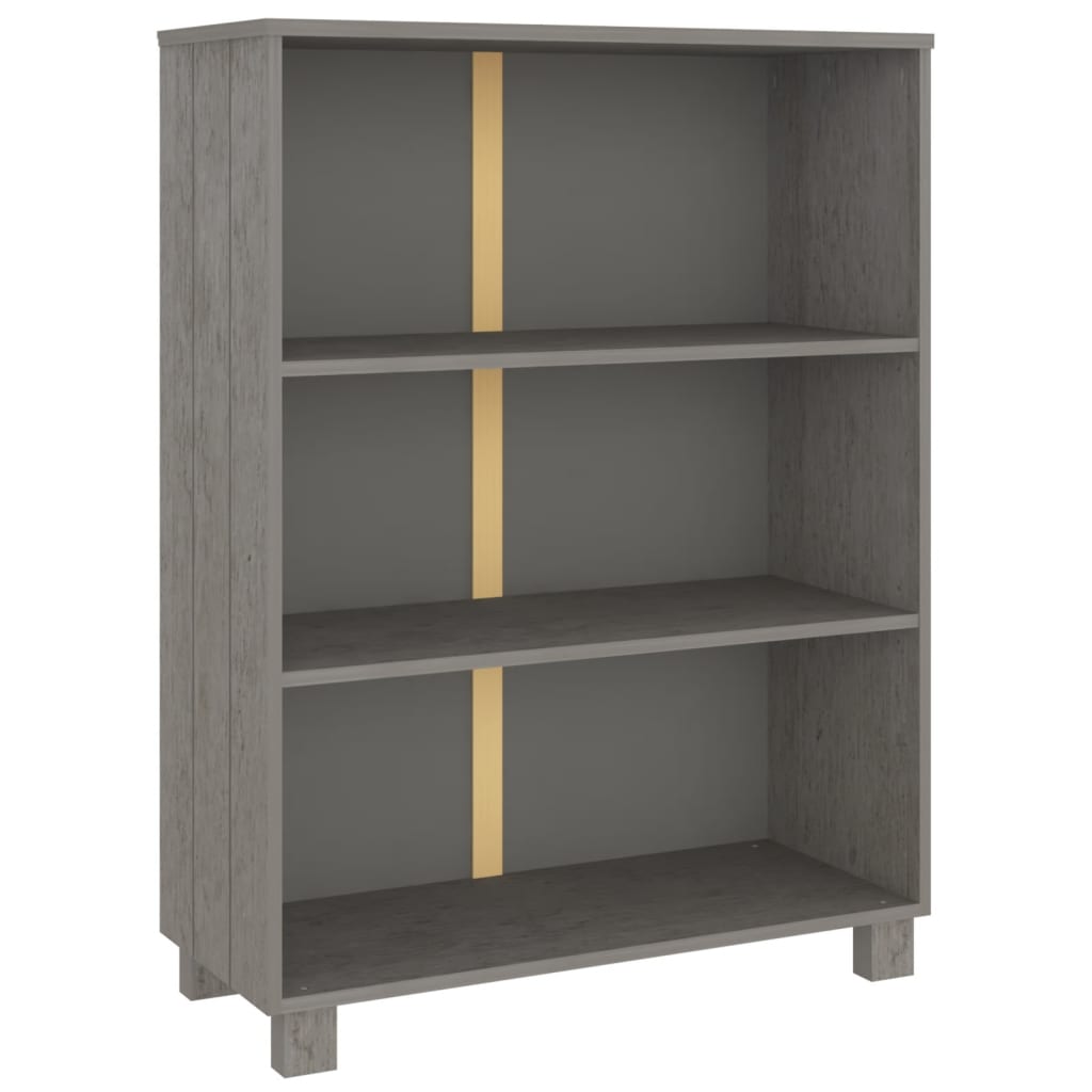 vidaXL Βιβλιοθήκη HAMAR Αν. Γκρι 85 x 35 x 112 εκ. Μασίφ Ξύλο Πεύκου