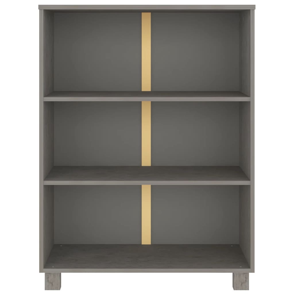 vidaXL Βιβλιοθήκη HAMAR Αν. Γκρι 85 x 35 x 112 εκ. Μασίφ Ξύλο Πεύκου