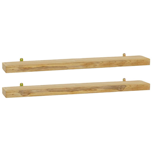 vidaXL Ράφια Τοίχου 2 τεμ. 90 x 15 x 4 εκ. από Μασίφ Ξύλο Teak