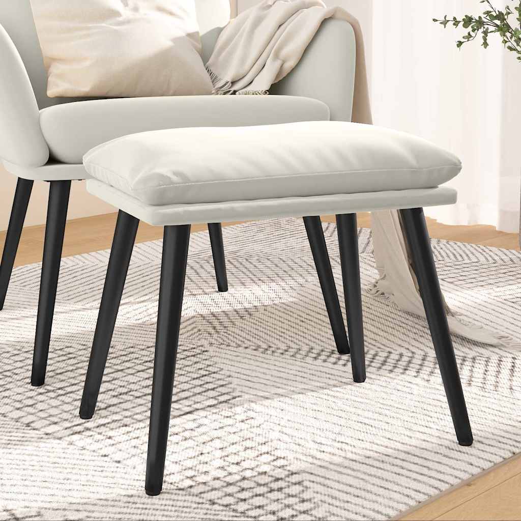 vidaXL Υποπόδιο Κρεμ 45x29,5x35 εκ. Βελούδινο