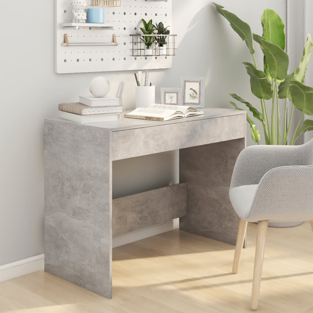 vidaXL Γραφείο Γκρι Σκυροδέματος 101x50x76,5 εκ. Επεξεργασμένο Ξύλο