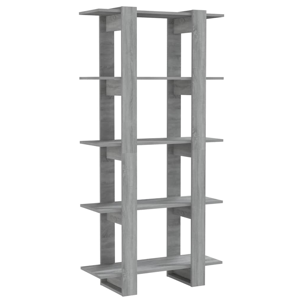 vidaXL Βιβλιοθήκη/Διαχωρ. Χώρου Γκρι Sonoma 80x30x160 εκ. Επεξ. Ξύλο