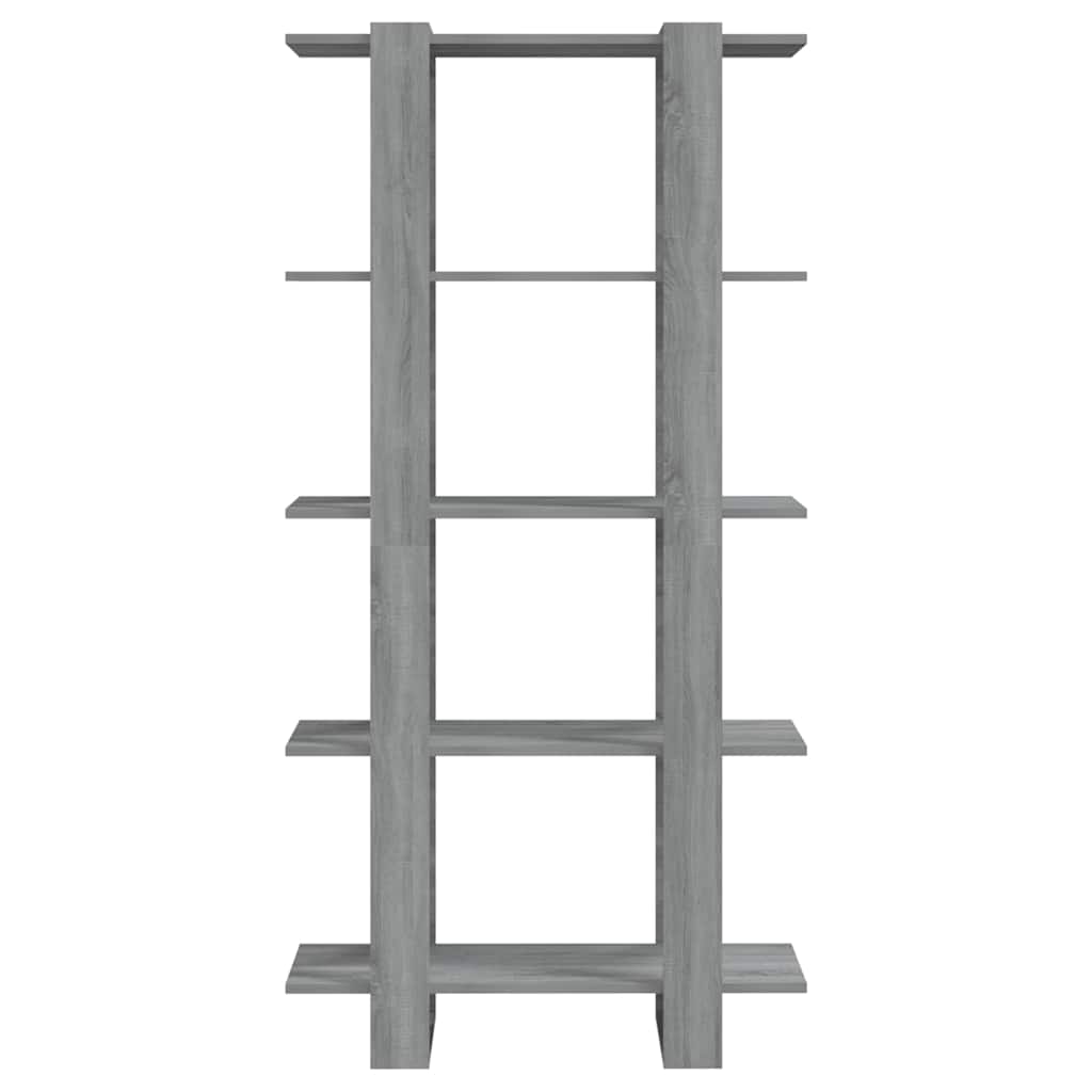 vidaXL Βιβλιοθήκη/Διαχωρ. Χώρου Γκρι Sonoma 80x30x160 εκ. Επεξ. Ξύλο