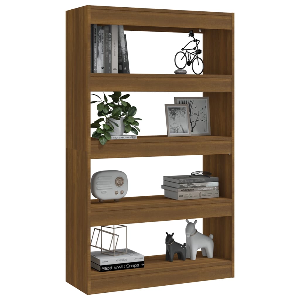 vidaXL Βιβλιοθήκη/Διαχωρ. Χώρου Καφέ Δρυς 80x30x135 εκ. Επεξεργ. Ξύλο