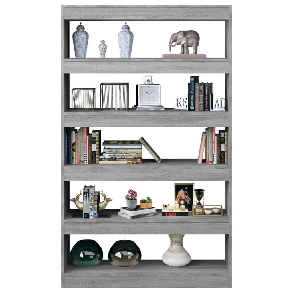 vidaXL Βιβλιοθήκη/Διαχωριστικό Χώρου Γκρι Sonoma 100x30x166 εκ.