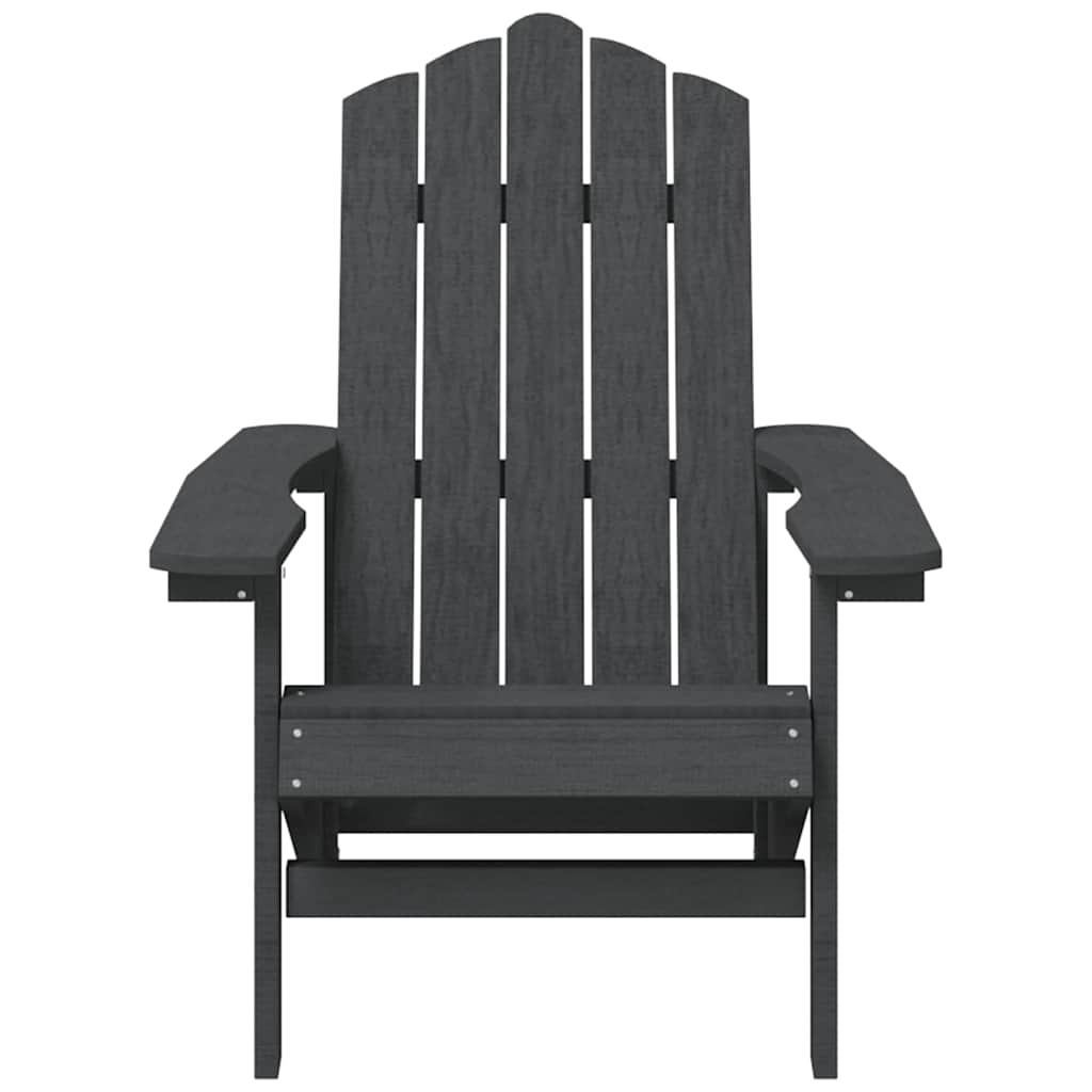 vidaXL Καρέκλα Κήπου Adirondack Ανθρακί από HDPE με Τραπεζάκι