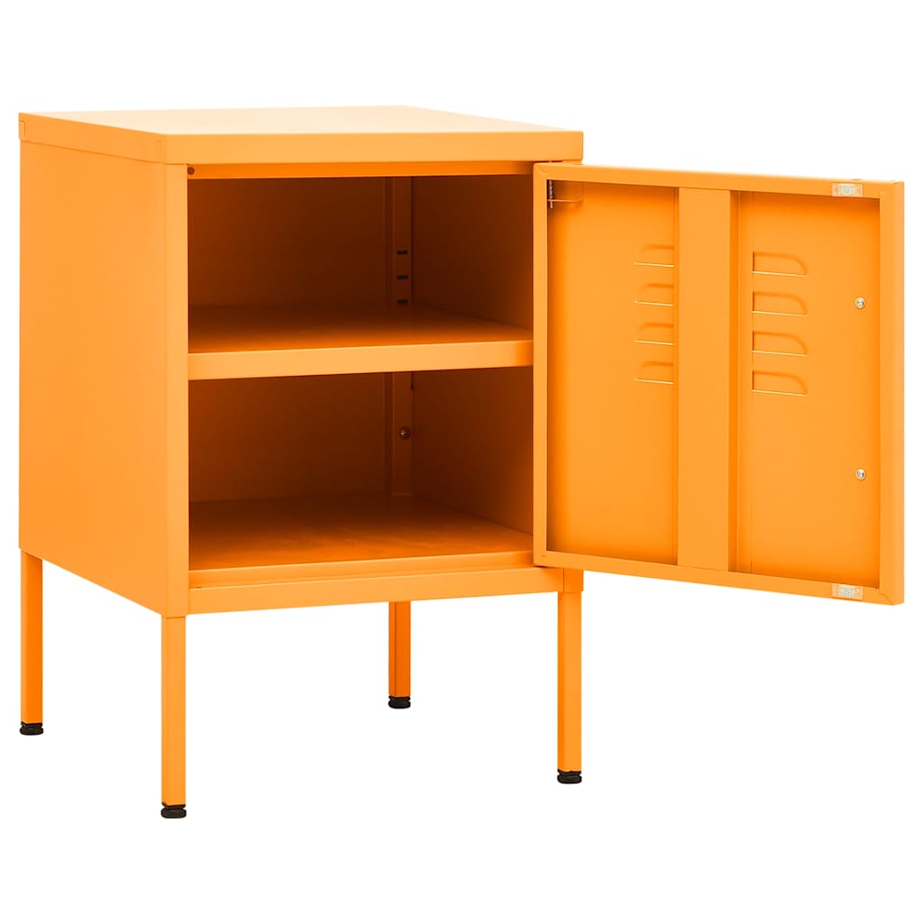 vidaXL Κομοδίνα 2 τεμ. Μουσταρδί 35 x 35 x 51 εκ. Ατσάλινα