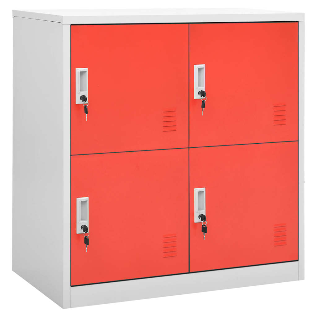 vidaXL Φοριαμοί 2 τεμ. Ανοιχτό Γκρι/Κόκκινο 90x45x92,5 εκ. Ατσάλινοι