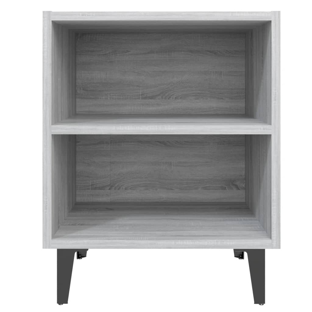 vidaXL Κομοδίνο Γκρι Sonoma 40 x 30 x 50 εκ. με Μεταλλικά Πόδια