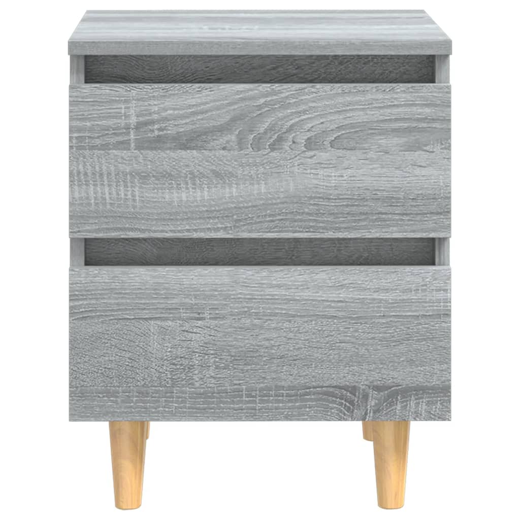 vidaXL Κομοδίνο Γκρι Sonoma 40 x 35 x 50 εκ. με Μασίφ Ξύλινα Πόδια