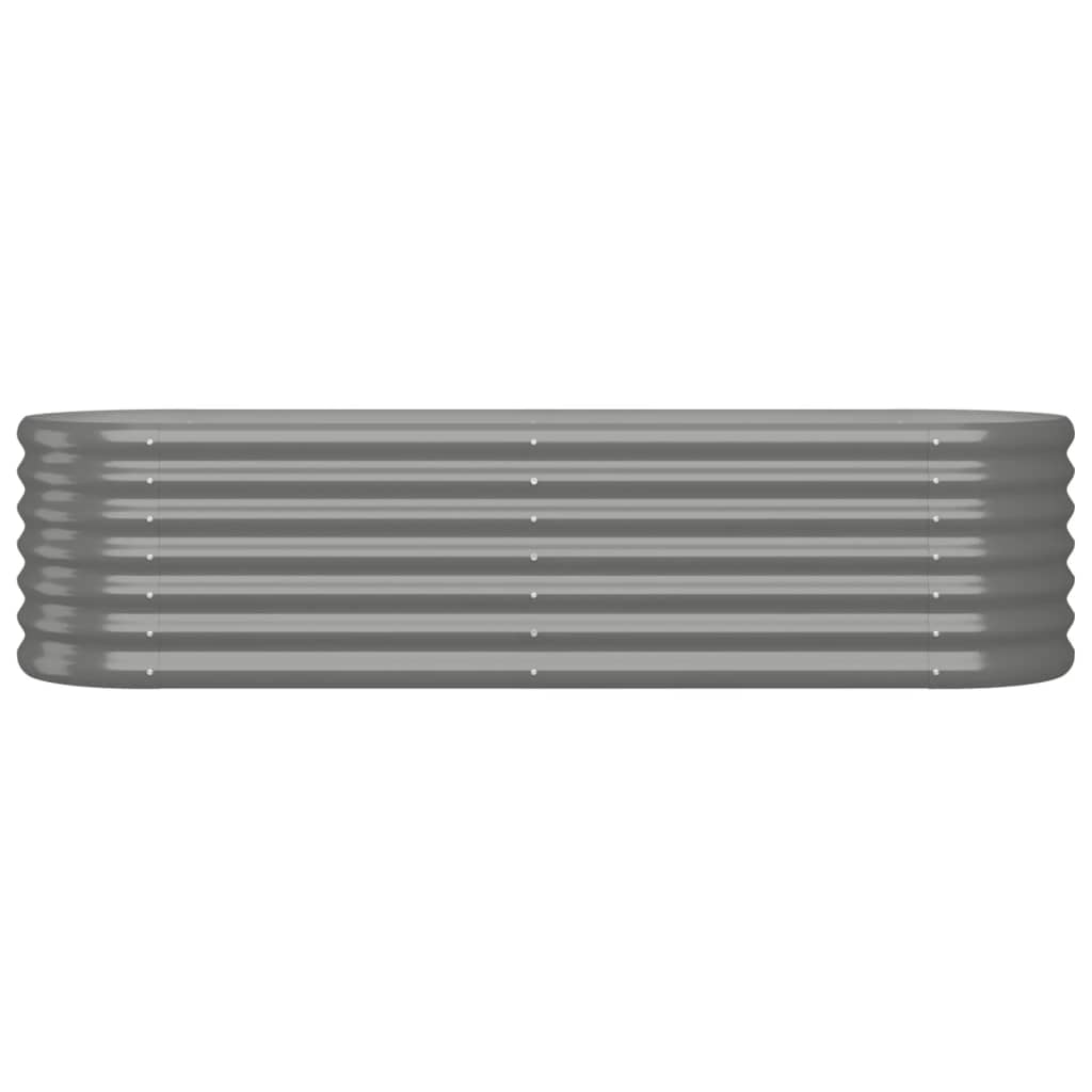 vidaXL Ζαρντινιέρα Υπερυψωμένη Γκρι 152x40x36 εκ. Ατσάλι Ηλεκτρ. Βαφή