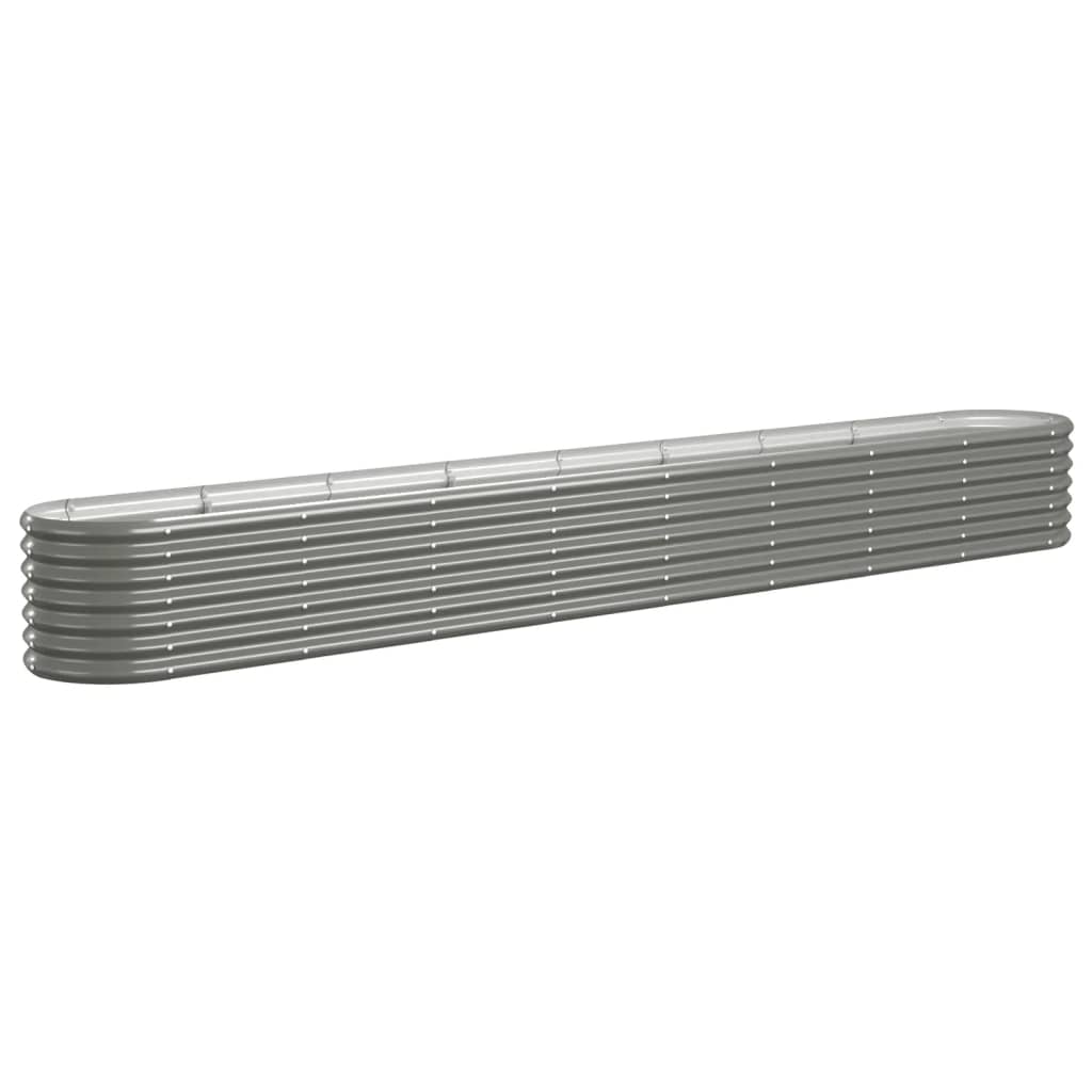 vidaXL Ζαρντινιέρα Γκρι 332x40x36 εκ. Ατσάλι με Ηλεκτρ. Βαφή Πούδρας