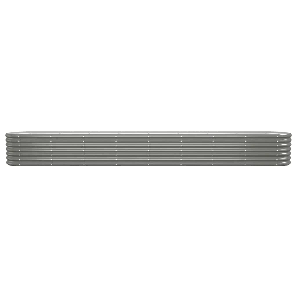 vidaXL Ζαρντινιέρα Γκρι 332x40x36 εκ. Ατσάλι με Ηλεκτρ. Βαφή Πούδρας