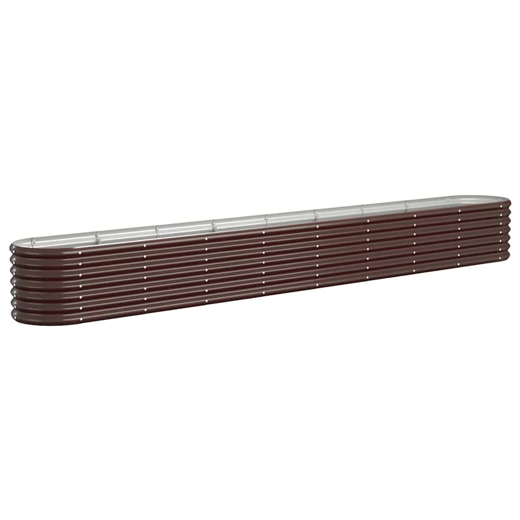 vidaXL Ζαρντινιέρα Καφέ 332x40x36 εκ. Γαλβανισμένος χάλυβας