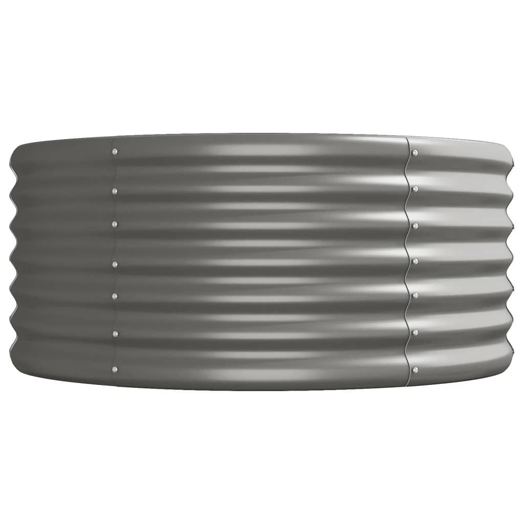 vidaXL Ζαρντινιέρα Γκρι 224x80x36 εκ Ατσάλι με Ηλεκτρ. Βαφή Πούδρας